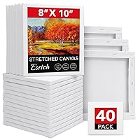 ESRICH 40Pack Canvases for Painting 8x10, Blank White Canvases for Painting - Primed 100% Cotton, Art Canvases for Oil, Acrylic & Watercolor Paint.
