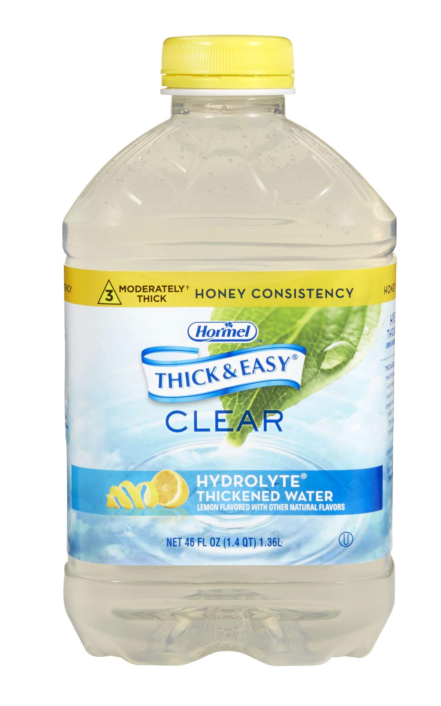 Thick & Easy Hydrolyte Thickened Water 46 oz. Bottle Lemon Flavor Ready to Use Honey Consistency, 27076 - ONE Bottle