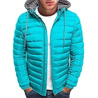 Men's Packable Lightweight Warm Water-Resistant Puffer Jacket Quilted Short Down Jackets With Hood Winter Coat
