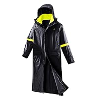 Classic Long Rain Coats for Men, Hooded Raincoats Rainwear for Waterproof Work, Breathable, Rain Jacket Poncho