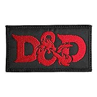 Dungeon & Dragons Logo Patch - Funny Tactical Military Morale Embroidered Patch Hook Fastener Backing Black Background