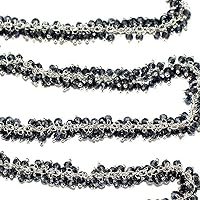 36 inch long gem smoky quartz 2.5mm rondelle shape faceted cut beads wire wrapped sterling silver plated cluster rosary chain for jewelry making/DIY jewelry crafts #Code - CLURCH-059