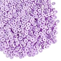 5000 Pieces Polymer Clay Beads 6mm Heishi Beads Flat Round Vinyl Disc Handmade Loose Spacer Beads for DIY Jewelry Making Bracelet Necklace Earring Pendant Accessory DIY Crafts (Lavender)