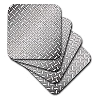 3dRose Gray Steel Diamond Plate Industrial Pattern - Soft Coasters, Set of 8 (CST_219468_2)
