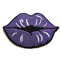 PP Patch Purple Lipstick Makeup Cartoon Kids Sew On Iron On Patch Applique Men Women Clothes Dress Plant Hat Jeans Sewing