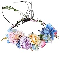 Hawaiian Flower Crown Boho Flower Headband Maternity/Bridal Flower Crown Wedding Floral Hair Wreath