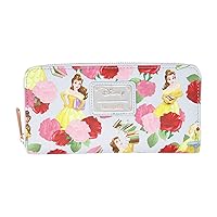 Loungefly Disney Beauty & The Beast Belle Roses Floral Zip Around Wallet