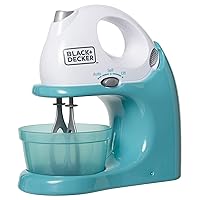 Black + Decker Junior Hand Mixer Role Play Pretend Kitchen Appliance for Kids with Realistic Action, Light and Sound - Plus Mixing Bowl and Two Mixing Modes for Imaginary Cooking Fun