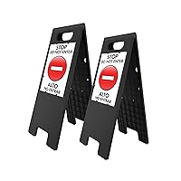 HeadLine Sign - Customizable Tent Floor Signs, Double-Sided A-Frame, Holds Two 8.5 x 11 Inch Inserts, Black, 10.5 x 25 Inch Sign, 2-Pack (5507)