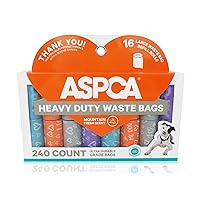 Dog Poop Bags, 240 Bags 16 Rolls, Mountain Scent, Hearts Print, Heart Print (AS1000)