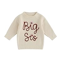 Big Sister Little Sister Matching Outfits Baby Girl Embroidered Sweater Romper Jumpsuit Toddler Fall Winter Clothes