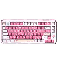 CoolKiller Mechanical Keyboard, Rechargeable Wireless Gaming Keyboard with RGB Backlit, Hot Swappable Keyboard with Gasket Structures for Windows/Mac, 75% Design, CK75 (Pink, Meow Switches)