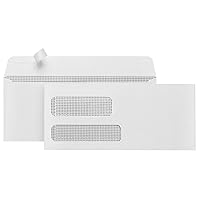 500 No. 9 Double Window Security Envelopes - Designed for Quickbooks Invoices and Business Statements with Self Seal Peel and Seal Flap - Number 9 Size 3 7/8 Inch X 8 7/8 Inch