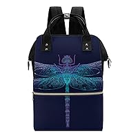 Stilized Dragonfly Large Capacity Shoulder Bag Waterproof Mommy Tote Bags Travel Diaper Backpack for Women