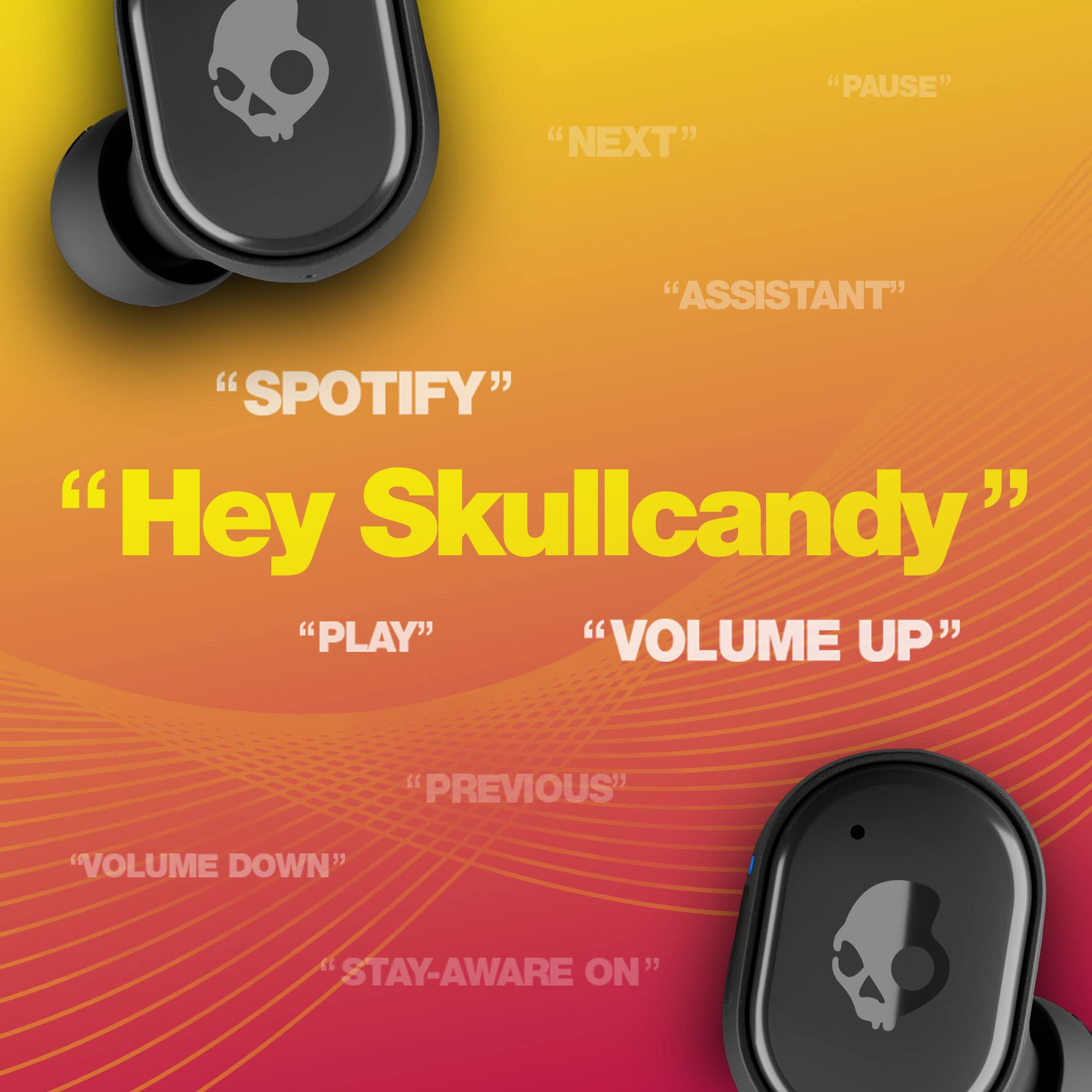 Skullcandy Grind In-Ear Wireless Earbuds, 40 Hr Battery, Microphone, Works with iPhone Android and Bluetooth Devices - Black