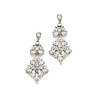 Ben-Amun Drop Earrings with Swarovski Crystals, Silver Plated, Fashion Jewelry for Women, Made in New York
