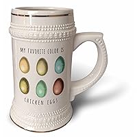 3dRose My Favorite Color is Chicken Eggs - Funny Chicken Egg Humor - 22oz Stein Mug (stn-364695-1)