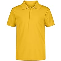 Nautica Boys' School Uniform Short Sleeve Polo Shirt, Button Closure, Moisture Wicking Performance Material