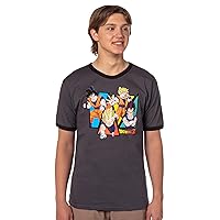 Dragon Ball Z Men's Character Triangle Design Adult Anime Ringer T-Shirt