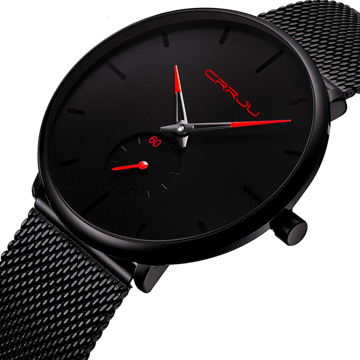 FIZILI Mens Watches Ultra-Thin Minimalist Waterproof - Fashion Wrist Watch for Men Unisex Dress with Stainless Steel Mesh Band