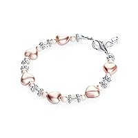 Pure White Heart Bracelet with European Crystals Newborn Girl Spring Bracelet (B1701)