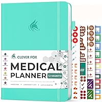 Clever Fox Large Medical Planner 12-Month – Medical Notebook, Health Diary, Wellness Journal & Logbook to Track Health – Self-Care Medical Journal – 12 Months, Undated, 7″ x 10.5″ (Light Turquoise)