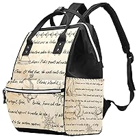 Vintage Nautical Notes Anchor Diaper Bag Backpack Baby Nappy Changing Bags Multi Function Large Capacity Travel Bag