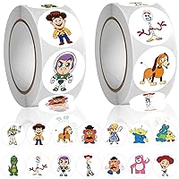 Toy Inspiration Story Stickers for Kids 500pcs Race Toy Inspiration Story Birthday Party Supplies Decorations Party Favor Supply Roll Sticker Reward Gifts Goody Bag Decoration Water Bottle Skateboard