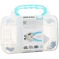 Crop-A-Dile Carrying Case by We R Memory Keepers | Includes heavy-duty-plastic carrying case with teal handle, and 100 eyelets in assorted colors