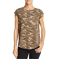 Joie Womens Camouflage Basic T-Shirt, Green, Small