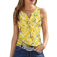 Summer Tank Tops for Women 2024 Sleeveless T Shirt Casual Loose Fit Tunic Blouses Plus Floral Graphic Vacation Tee
