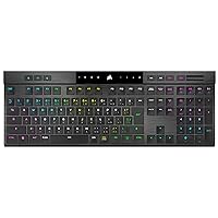 CORSAIR CH-913A01U-JP Bluetooth K100 AIR Ultra-Thin Wireless Gaming Keyboard, Thin Mechanical Keyboard, Kana Print, Black, CHERRY MX Axis