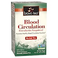BRAVO TEAS&HERBS Blood Circulation Herbal Tea, Caffeine Free, 20 Count