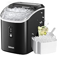 Silonn Nugget Ice Maker Countertop - 33lbs/24H, Pebble Ice Maker Machine with Self-Cleaning Function, Ice Makers for Home Kitchen Office