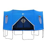 14FT Trampoline Tent, Fits for 14FT Straight Pole Round Trampoline, Trampoline Tent Cover (Fit for 6 Straight Pole Trampoline, Tent Only) Blue