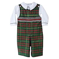 Hand Smocked Boys Christmas Longall Outfit for Boys Babies and Toddlers