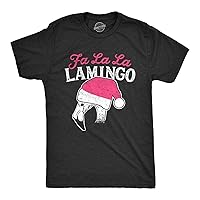 Mens FA La La Lamingo Tshirt Funny Christmas Santa Hat Flamingo Tee