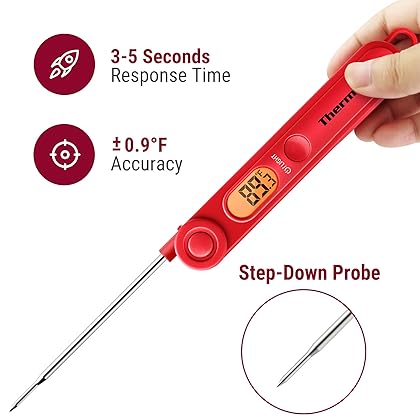 ThermoPro TP03 Digital Meat Thermometer for Cooking Kitchen Food Candy Instant Read Thermometer with Backlight and Magnet for Oil Deep Fry BBQ Grill Smoker Thermometer