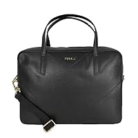 Furla Women's Calypso Leather Convertible Satchel Bag, One Size, Black Onyx