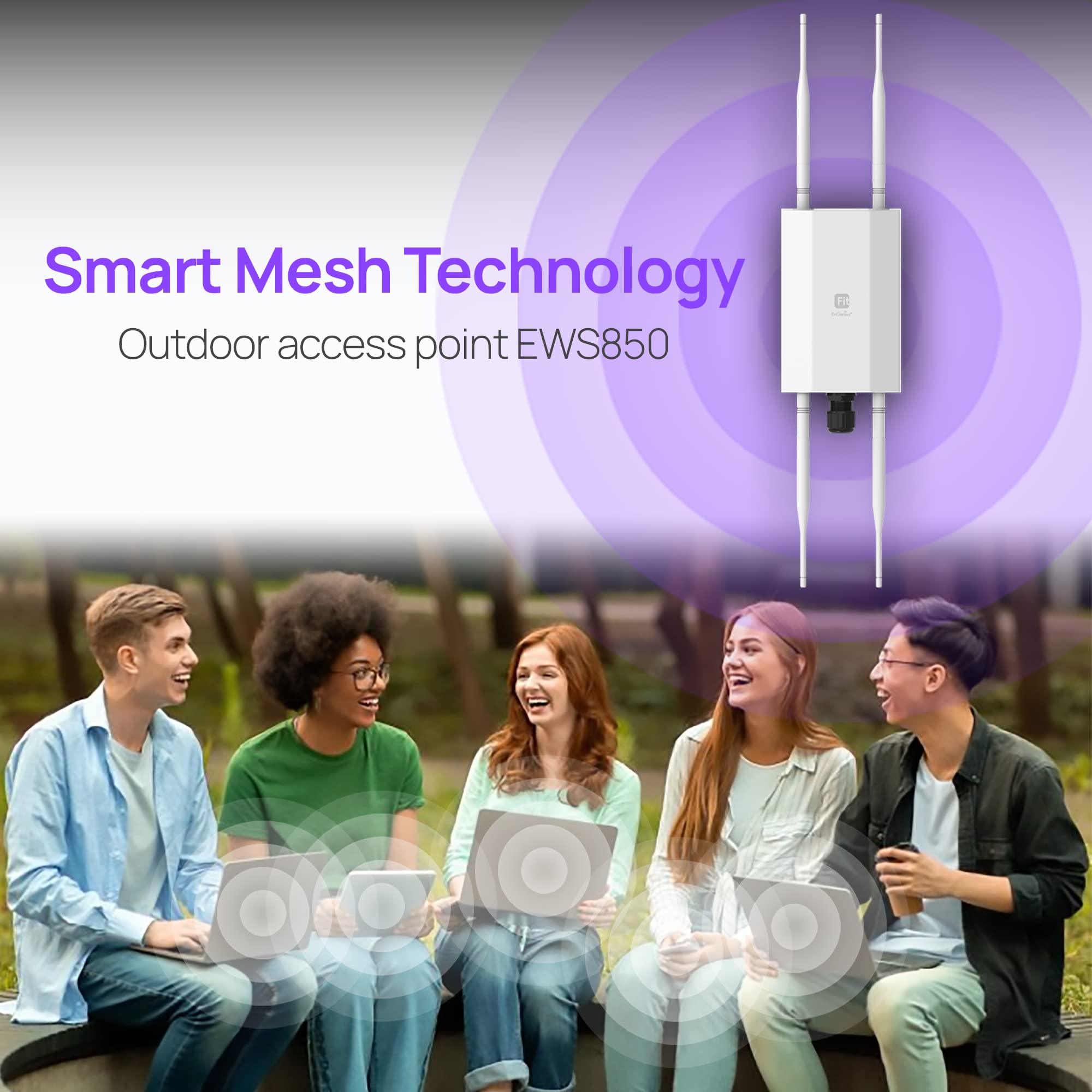 EnGenius Fit Managed EWS850-FIT Wi-Fi 6 (11ax) 2x2 Outdoor Access Point