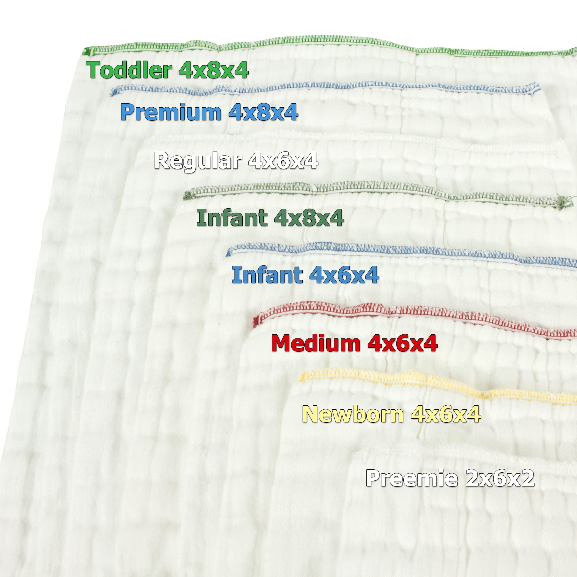 OsoCozy - Indian Cotton Prefolds (Dozen) - Soft and Absorbent Baby Diapers Made of 100% Indian Cotton - 12