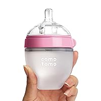 Comotomo Natural Feel Baby Bottle, Pink, 5 Oz (Pack of 1)