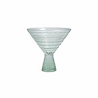 Fortessa Jupiter Beaded Hobnail Glass, 11.5 Ounce Martini (Set of 4), Sage Green