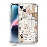 Cool Christian Phone Case Fit for iPhone 15 14 13 12 11 Plus Pro Max Mini Xr, Wireless Charging Shockproof Clear Jesus God Phone Cover Gift for Boy Girl Men Women