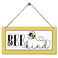 Bee Kind Decor Sign, Hanging Wood Sign Home Decorative, Printed Wood Wall Art Sign, Rustic Wood Wall Decor, Honey Bee Picture Sign, Home Decor Sign, Farmhouse Cottage Wall Decor 12 * 6inch