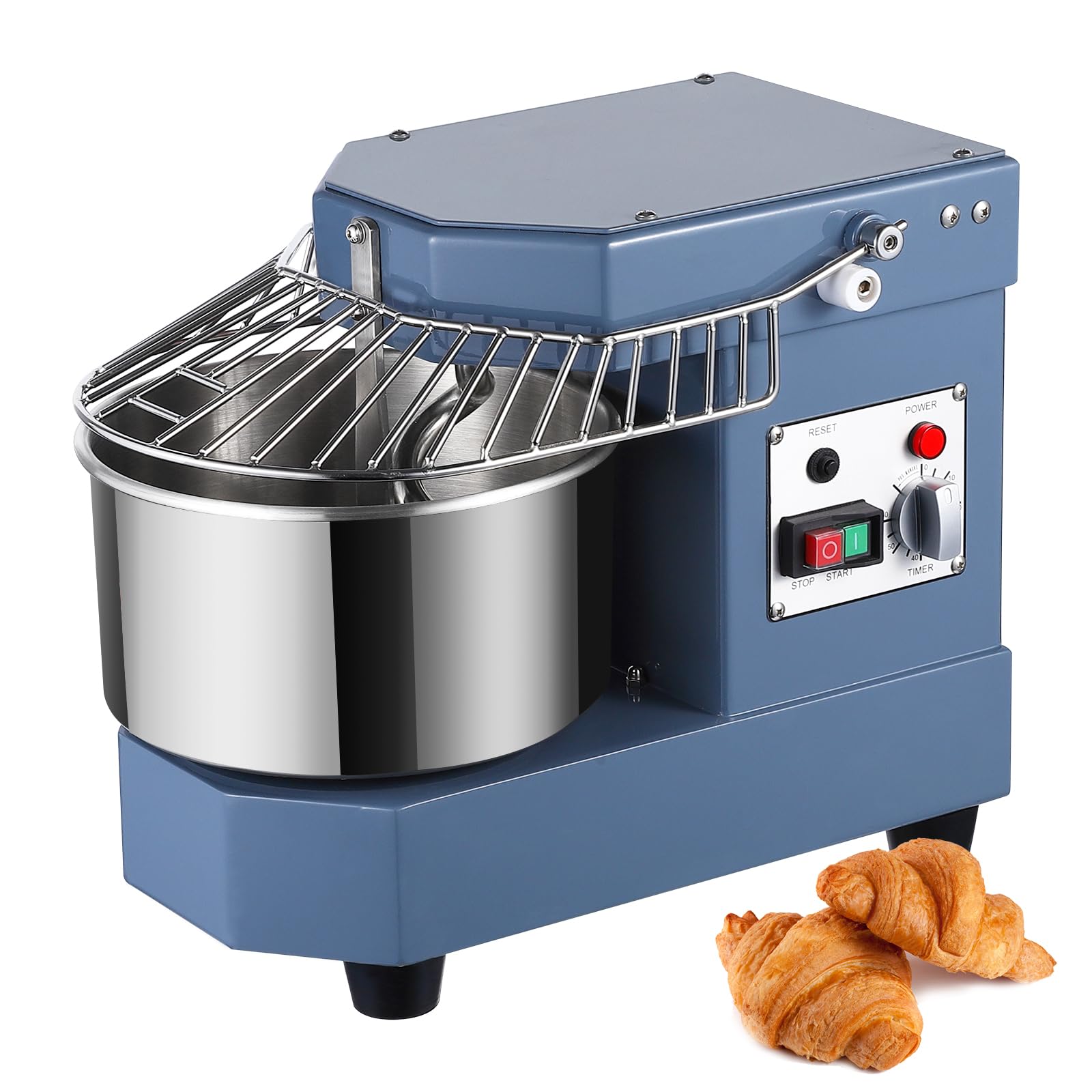 Commercial Dough Mixer, Garvee 8Qt Food Mixer 450W Dual Rotating Dough Kneading Machine with Stainless Steel Bowl, Stand Mixer with Safety Shield, 110V for Restaurant, Bakeries, Pizzeria