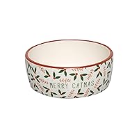 Pearhead Merry Catmas Christmas Cat Bowl, Holiday Decor for Pet Owners, Cat Christmas Home Decorations, Pet Food and Water Bowl, Holds 1.3 Cups