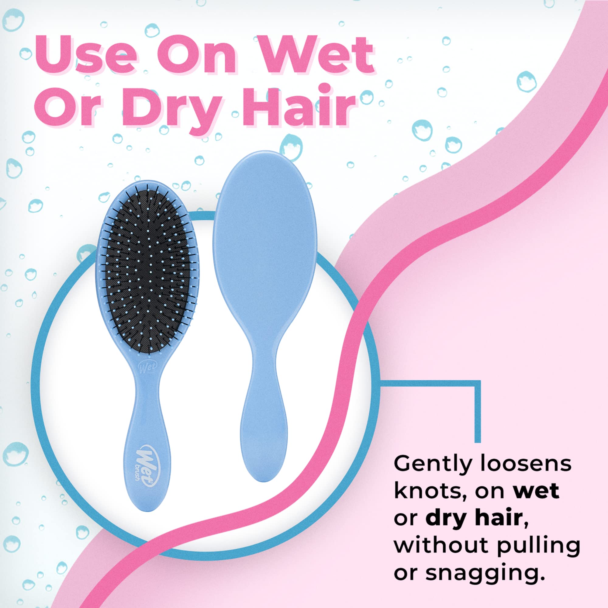 Wet Brush Original Detangler Brush - Sky - All Hair Types - Ultra-Soft IntelliFlex Bristles Glide Through Tangles with Ease - Pain-Free Comb for Men, Women, Boys and Girls