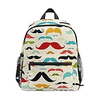 My Daily Kids Backpack Mustache Vintage Stripe Nursery Bags for Preschool Children