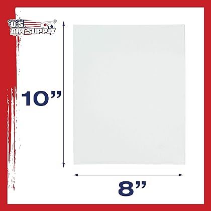 US Art Supply 24-Pack of 8 X 10 inch Professional Artist Quality Acid Free Canvas Panel Boards for Painting Value Pack of 24 (1 Full Case of 24 Single Canvas Board Panels)